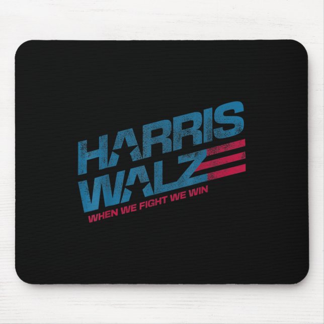 We Fight We Win Kamala Harris Cat Lady Boho  Mouse Pad (Front)
