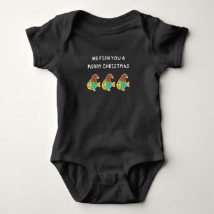 WE FISH YOU A MERRY CHRISTMAS - Cute Fish Pun Baby Bodysuit