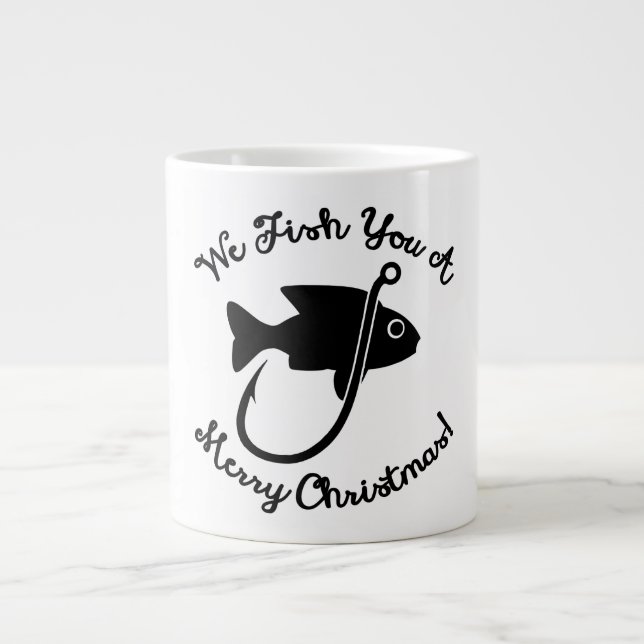 We Fish You A Merry Christmas | Nautical Fun Large Coffee Mug (Front)