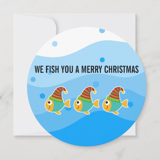 WE FISH YOU ARE MERRY CHRISTMAS HOLIDAY CARD (Front)