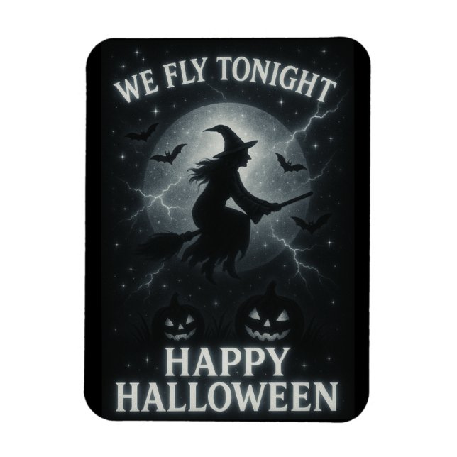 We Fly Tonight Platinum/Black Halloween Magnet (Vertical)