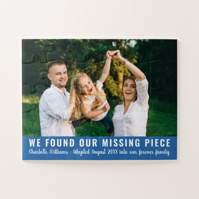 We Found Our Missing Piece Adoption Announcement Jigsaw Puzzle (Horizontal)