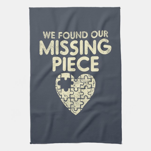 We Found Our Missing Piece Adoption Pride Tea Towel (Vertical)