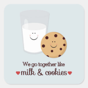 We Go Together Like Milk and Cookies Square Sticker