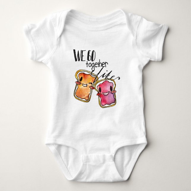 We Go Together like Peanut Butter and Jelly Baby Bodysuit (Front)