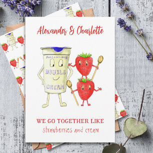 we go together like Strawberries and Cream Quote Holiday Card