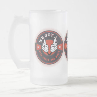 WE GOT A  FROSTED GLASS BEER MUG