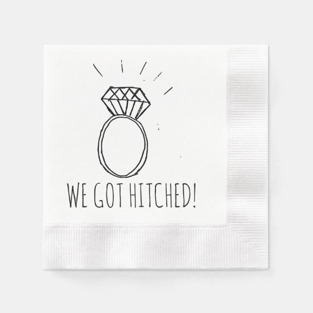 we got hitched - Paper Napkin (Front)