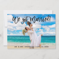 We Got Married Brush Script Celebration Invite B