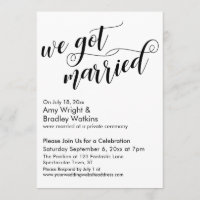 We Got Married Calligraphy Post-Wedding Party