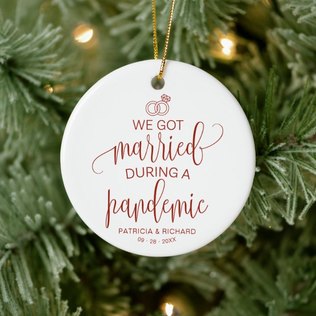 We Got Married During a Pandemic Elegant Christmas Ceramic Tree Decoration (Tree)