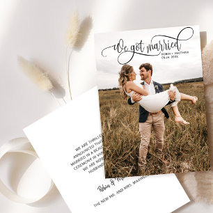 We Got Married, Elegant Photo Wedding Announcement