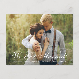 We Got Married! Elopement Announcement Postcard