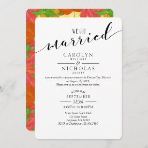 We Got Married Fall Autumn Wedding Party Invitation