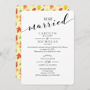 We Got Married Fall Autumn Wedding Party Invitation