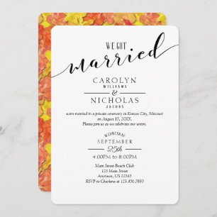 We Got Married Fall Autumn Wedding Party Invitation