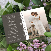 We Got Married Glitter Heart Photo Earthy Grey
