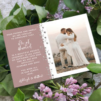 We Got Married Glitter Heart Photo Rose Gold White
