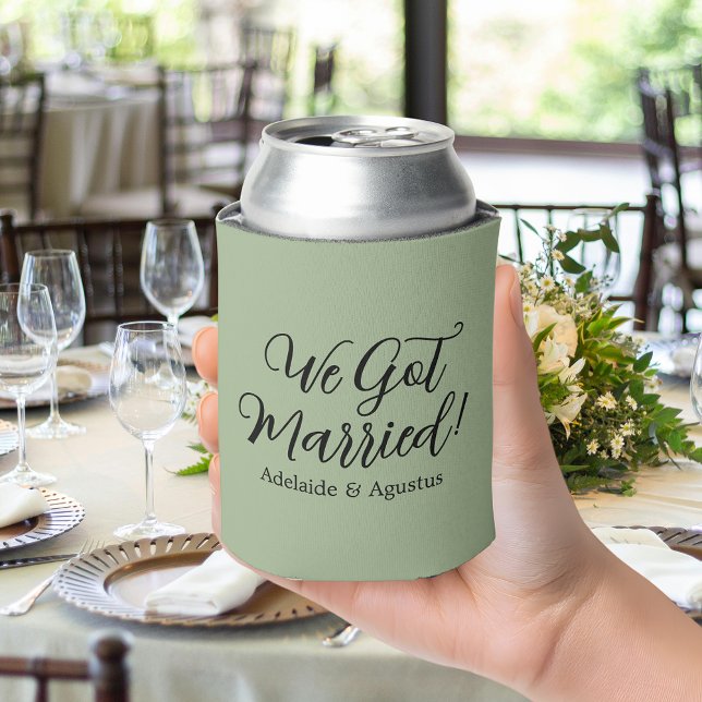 We Got Married Green Wedding Reception  Can Cooler (Creator Uploaded)
