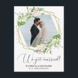 We Got Married Greenery Eloped Announcement Postcard<br><div class="desc">We Got Married Greenery Eloped Announcement Postcard</div>