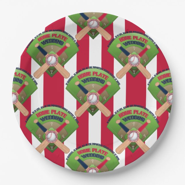 We got Married, Home Plate Baseball 1-PAPER PLATES (Front)