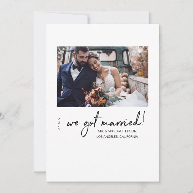 We Got Married Mod Photo Wedding Announcement (Front)