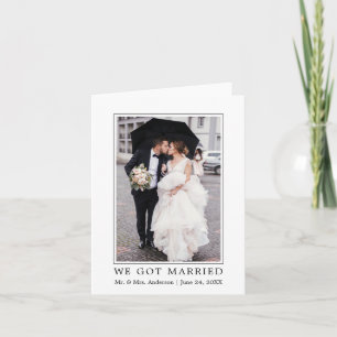 We Got Married Modern Minimalist Simple Note Announcement