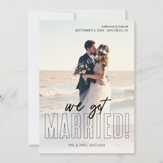 We Got Married Photo Announcement (Front)