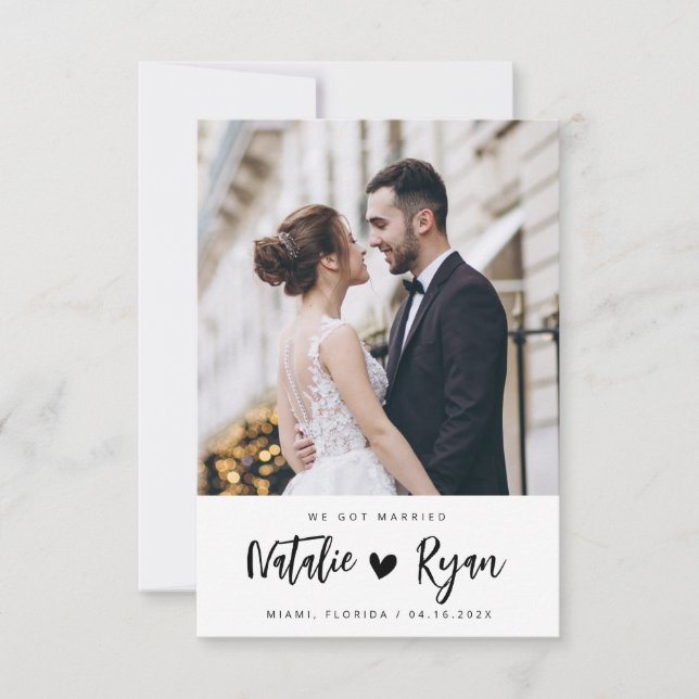 we got married photo wedding announcement (Front)