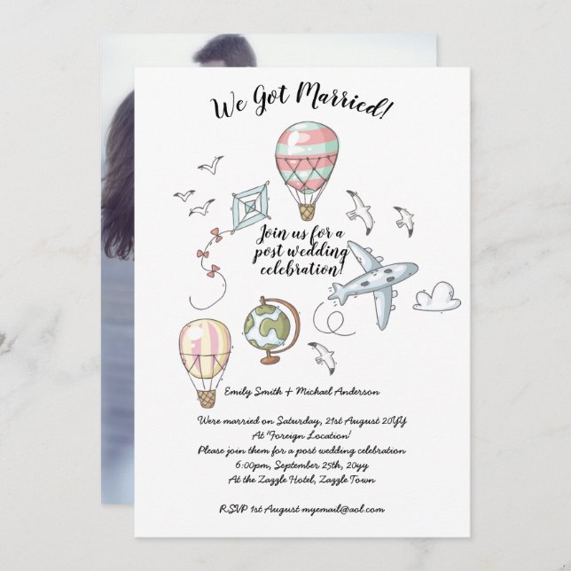 We Got Married - PHOTO Wedding Reception Invites (Front/Back)