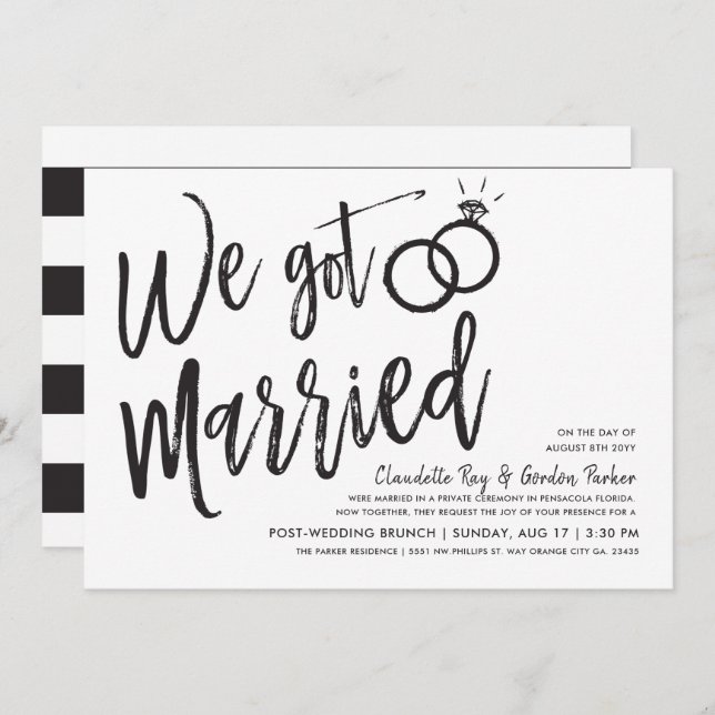 We Got Married | Post Wedding Brunch Party Invitation (Front/Back)