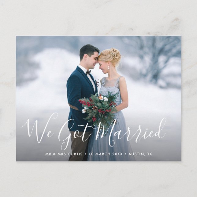 WE GOT MARRIED | wedding Announcement Postcard (Front)