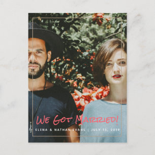 "We Got Married" Wedding Announcement Postcard