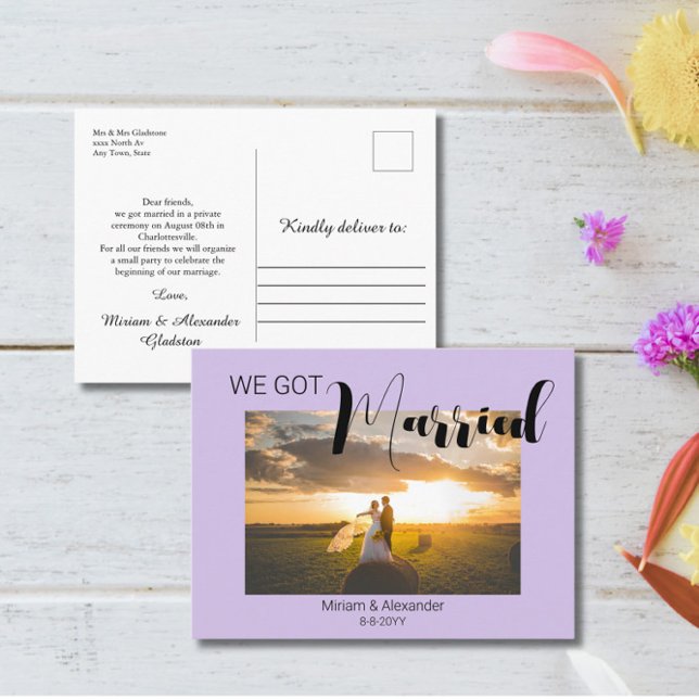 We got married Wedding announcement Postcard (Creator Uploaded)