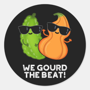 We Gourd The Beat Funny Veggie Pun Dark BG Classic Round Sticker