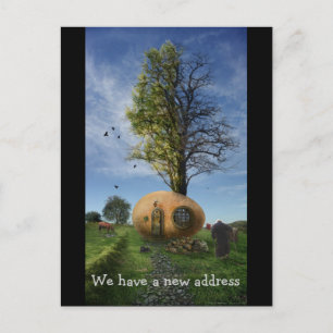 We have a new address   Old Egg House Announcement Postcard