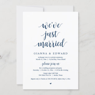 We have just married, Wedding Elopement Party Invi Invitation