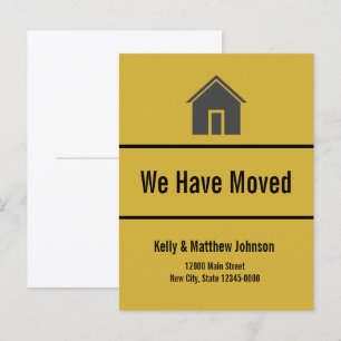 We Have Moved Black and Gold Moving Announcement Postcard