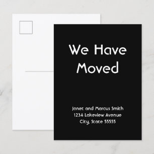 We Have Moved Black and White Moving Announcement Postcard
