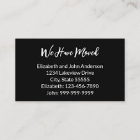 We Have Moved Black & White Moving Announcement
