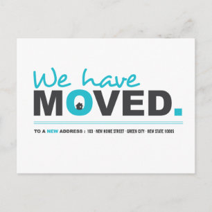 We Have Moved Blue Moving Announcement Postcard