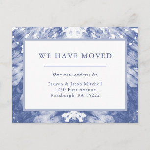 We Have Moved Blue Tie Dye Moving Announcement Postcard