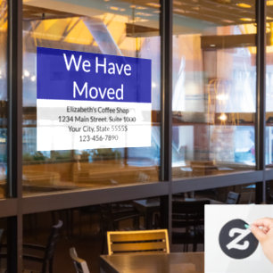 We Have Moved Business Announcement Blue & White