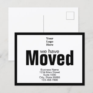 We Have Moved Business Logo Moving Announcement Postcard
