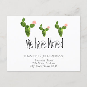 We Have Moved, Cactus New Address Announcement Postcard