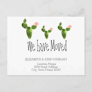 We Have Moved, Cactus New Address Announcement Postcard