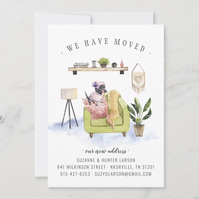 We Have Moved | Dachshund Dog Moving Announcement (Front)