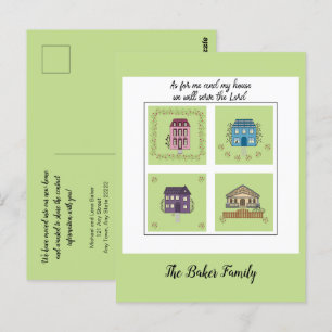 We have moved - faith based As for me and my house Postcard