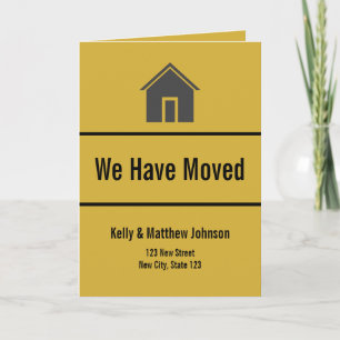 We Have Moved Gold Black Moving Announcement Card