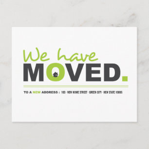 We Have Moved Green Moving Announcement Postcard